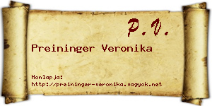 Preininger Veronika névjegykártya